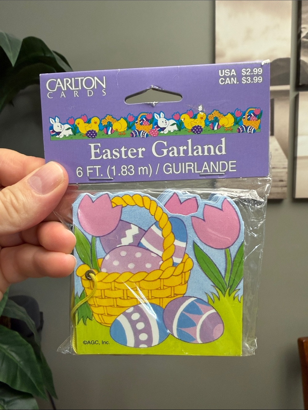 Vintage 1990s Carlton Cards Easter Garland Carlton Cards Garland Tulips Eggs